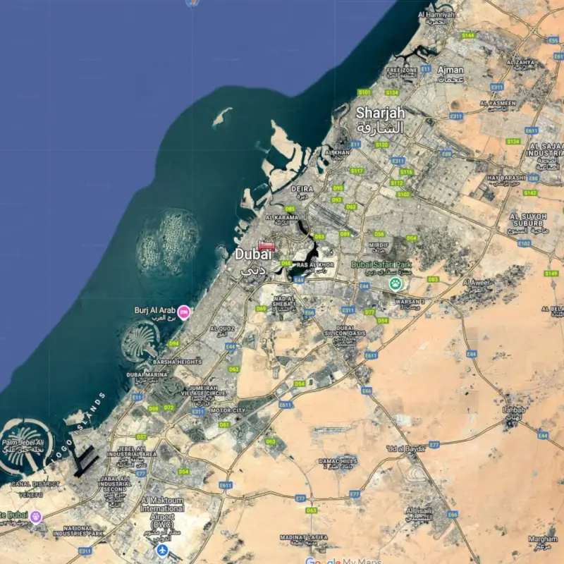 map of Dubai